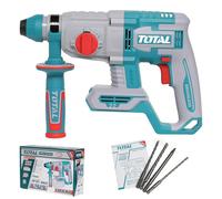 Total Li-Ion 20V Cordless Rotary Hammer SDS Plus Drill Brushless Motor | 1100RPM | 5400 BPM | LED Work Light | 4 Function | (Battery not Included) - TRHLI21228