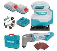 Total Li-Ion 20V Cordless Sheet Sander & Multifunction Tool (with 2 x Batteries & Charger) Combo Kit