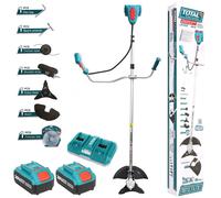 Total Li-Ion 40V Cordless Electric Grass Trimmer / Brush Cutter 2 Batteries