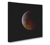 Total Lunar Eclipse by Canvas Print | Gallery Wrapped 30mm Frame Wall Art | 14x14 inches | Ready to Hang | Modern Picture | Living Room Bedroom Lounge Office