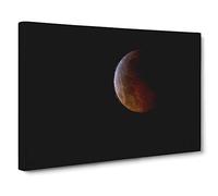 Total Lunar Eclipse by Canvas Print | Gallery Wrapped 30mm Frame Wall Art | 30x20 inches | Ready to Hang | Modern Picture | Living Room Bedroom Lounge Office