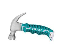 Total - Mini Carpenter's Hammer | 220g Forged Steel Head | Curved Shovel Nail Punch for Woodworking | Fibre Handle | Compatible with Tool Belt, Pliers, Multicoloured