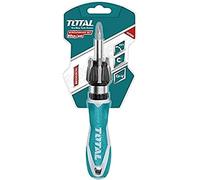 TOTAL - Multi-bit Screwdriver | 7 Interchangeable Bits | 22 Teeth Ratchet for Fast Screwing | Ideal for DIY & Repair | Includes Flat, Phillips & Torx | Metallic Silver, Chrome Vanadium