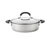 Total Non-Stick Stainless Steel Induction Deep Paella Pan & Lid - 2.8L/24cm