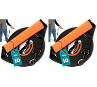 Total Pet 10m Training Lead for Dogs & Puppy - Long Line Leash With Control Handle For Recall/Obedience Training (Pack of 2)