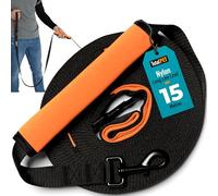 Total Pet 15m Training Lead for Dogs & Puppy - Long Line Leash With Control Handle For Recall/Obedience Training
