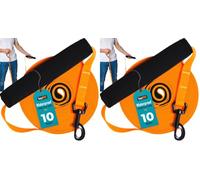 Total Pet Training Lead for Dogs, Waterproof Long Line for Recall & Obedience Training - Extra Long Dog Lead - Suitable for all Sized Dogs (10m, Regular Clip) (Pack of 2)
