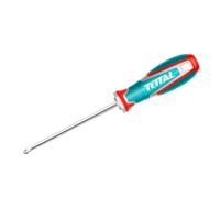 TOTAL - Pozidrive Screwdriver | Magnetic Tip | Ideal for Renovations and Maintenance | Ergonomic Trimaterial Handle | Corrosion-Resistant Steel | PZ1 x 100 mm