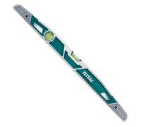 Total - Professional Builders Masons Spirit Level | 600mm Aluminum with ABS Shock Absorber | Ergonomic Grip | Horizontal & Vertical Bubbles, Blue, Default Size, Plastic