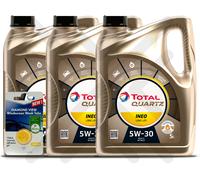Total Quartz Ineo Long Life 5W30 15L 15 Litres (3 X 5L) + FREE 5L SCREENWASH TAB