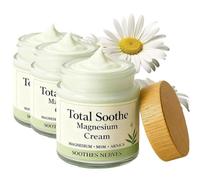 Total Relief Magnesium Cream, Nerve Relief Magnesium Cream - Fast-Absorbing Formula with MSM, Arnica, Mineral Complex | Soothe Knees, Nerves & Discomfort (3Pcs)