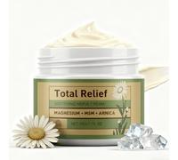 Total Relief Magnesium Cream with Arnica & MSM - High Potency Soothing Muscle Rub for Restless Legs, Joints & Nerves - Natural Mineral Complex for Night Calm & Body Relaxation (1 Jar)