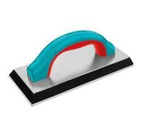 Total - Rubber Trowel for Joints | 230 x 100 mm | Ideal for Spreading Grout, Mortar, Plaster | Ergonomic Bi-Material Handle | Durable Masonry Tool, Blue, Rubber