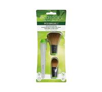 Total Senses Brush Set - Includes 2 Interchangeable Heads and Handle - Strongly Packaged Bristles for Uniform and Streak Free Foundation - Vegan Product - ECOTOOLS