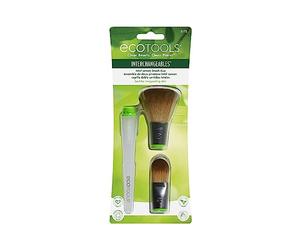 Total Senses Brush Set - Includes 2 Interchangeable Heads and Handle - Strongly Packaged Bristles for Uniform and Streak Free Foundation - Vegan Product - ECOTOOLS