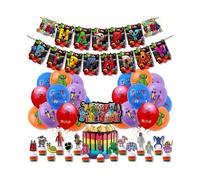 (Total Set) Of Garten Banban Birthday Party Decoration Set Balloon Banner Cake Inserted