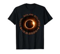 Total Solar Eclipse 12.8.2026 Greenland Iceland Spain Value Graphic T-Shirt, Men, Black, L
