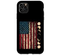 Total Solar Eclipse 2024 US American Flag Geophysicist Case for iPhone 11 Pro Max