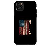 Total Solar Eclipse 2024 US American Flag Geophysicist Case for iPhone 11 Pro Max