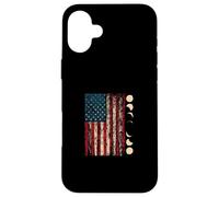 Total Solar Eclipse 2024 US American Flag Geophysicist Case for iPhone 16 Plus