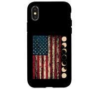 Total Solar Eclipse 2024 US American Flag Geophysicist Case for iPhone X/XS