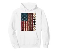 Total Solar Eclipse 2024 US American Flag Geophysicist Pullover Hoodie