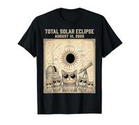Total Solar Eclipse 2026 August 12 Stargazer Cat Science Value Graphic T-Shirt, Men, Black, M