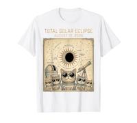 Total Solar Eclipse 2026 August 12 Stargazer Cat Science Value Graphic T-Shirt, Men, White, S