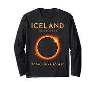 Total Solar Eclipse 2026 Iceland Corona Long Sleeve T-Shirt