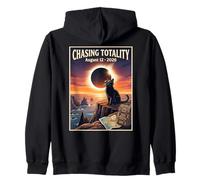 Total Solar Eclipse 2026 Iceland, Totality Black Cat Iceland Zip Hoodie