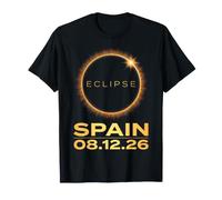 Total Solar Eclipse 2026 Spain Corona Wordmark T-Shirt