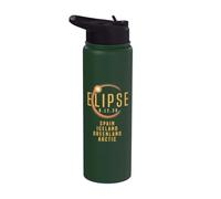 Total Solar Eclipse 2026 Spain Greenland Iceland Arctic Stainless Steel Insulated Water Bottle