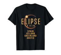 Total Solar Eclipse 2026 Spain Greenland Iceland Arctic Value Graphic T-Shirt