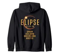 Total Solar Eclipse 2026 Spain Greenland Iceland Arctic Zip Hoodie