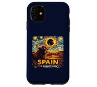 Total Solar Eclipse August 12, 2026 Bull Spain Starry Night Case for iPhone 11