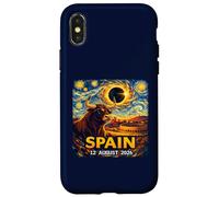 Total Solar Eclipse August 12, 2026 Bull Spain Starry Night Case for iPhone X/XS