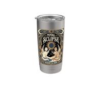 Total Solar Eclipse August 12 2026 Cats Nouveau Art Stainless Steel Insulated Tumbler