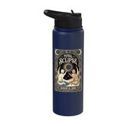 Total Solar Eclipse August 12 2026 Cats Nouveau Art Stainless Steel Insulated Water Bottle