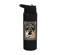Total Solar Eclipse August 12 2026 Cats Nouveau Art Stainless Steel Insulated Water Bottle