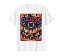 Total Solar Eclipse August 12 2026 Cats Watching Eclipse Value Graphic T-Shirt, Men, White, M
