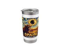 Total Solar Eclipse August 2, 2027 Bull Spain Starry Night Stainless Steel Insulated Tumbler