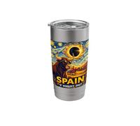 Total Solar Eclipse August 2, 2027 Bull Spain Starry Night Stainless Steel Insulated Tumbler
