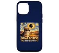 Total Solar Eclipse August 2, 2027 Funny Cat Starry Night Case for iPhone 12/12 Pro