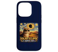 Total Solar Eclipse August 2, 2027 Funny Cat Starry Night Case for iPhone 14 Pro
