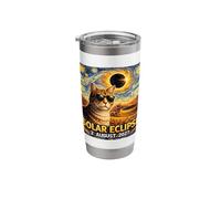 Total Solar Eclipse August 2, 2027 Funny Cat Starry Night Stainless Steel Insulated Tumbler