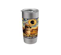 Total Solar Eclipse August 2, 2027 Funny Cat Starry Night Stainless Steel Insulated Tumbler