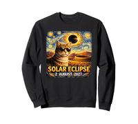 Total Solar Eclipse August 2, 2027 Funny Cat Starry Night Sweatshirt