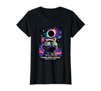 Total Solar Eclipse August 2026 Astronomy Path of Totality Value Graphic T-Shirt, Women, Black, XS