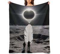 Total Solar Eclipse Blanket Lightweight Throw Blanket Soft Cozy Flannel Blankets Travel Bed Blanket for Couch,Sofa,Bed,Chair,Camping, Picnic Warm and Cozy for All Seasons 40"x50"