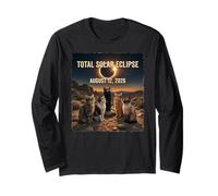 Total Solar Eclipse Cats Sungglasses 2026 August Men Women Long Sleeve T-Shirt